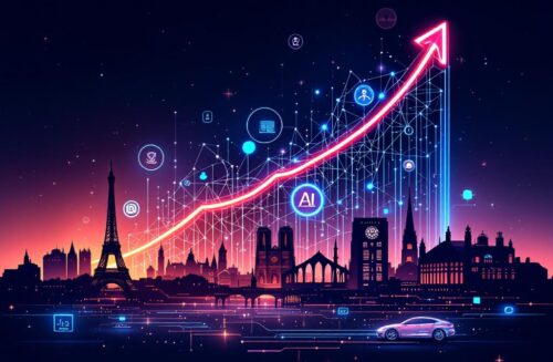 generative-ai-france-startups-2025.jpg France generative AI startup ecosystem infographic showing market growth and key players