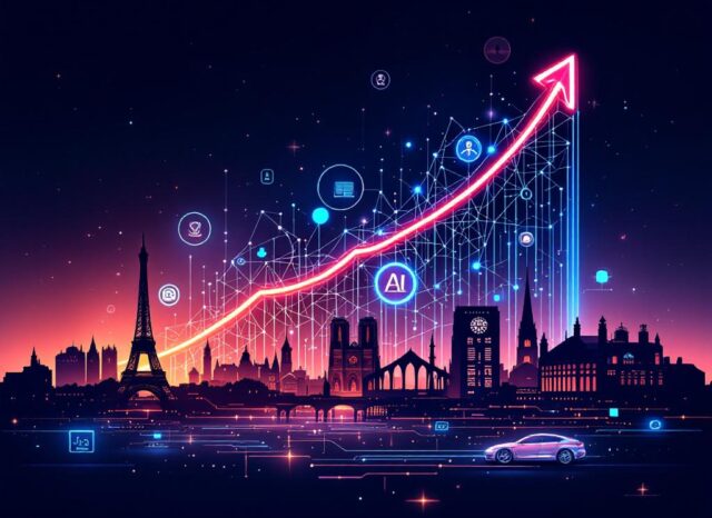 France generative AI startup ecosystem infographic showing market growth and key players